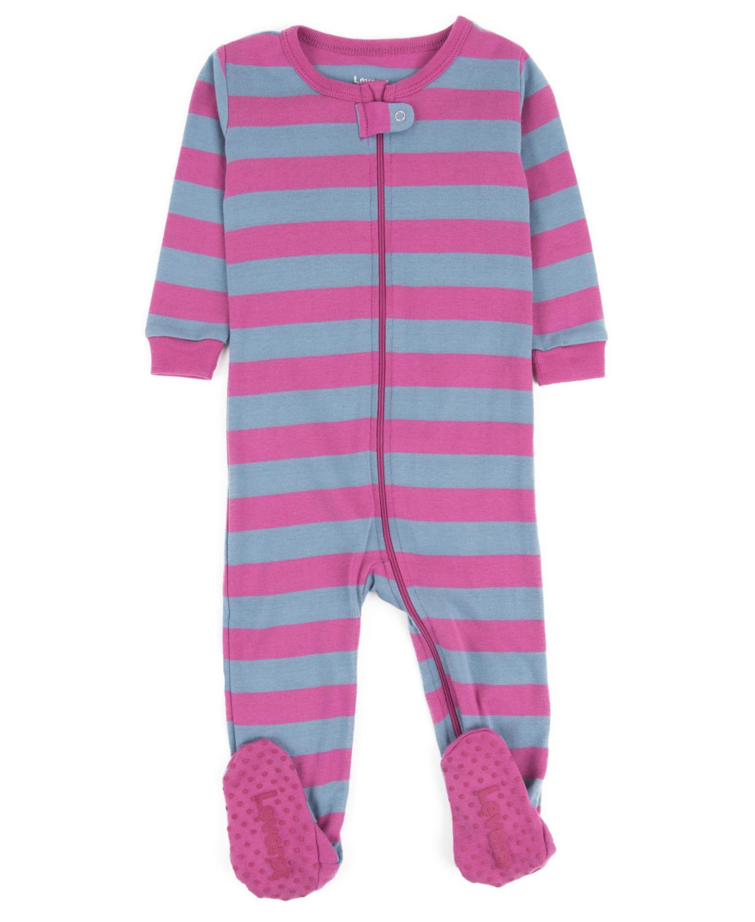 Toddler Footed Cotton Striped Holiday Pajamas
