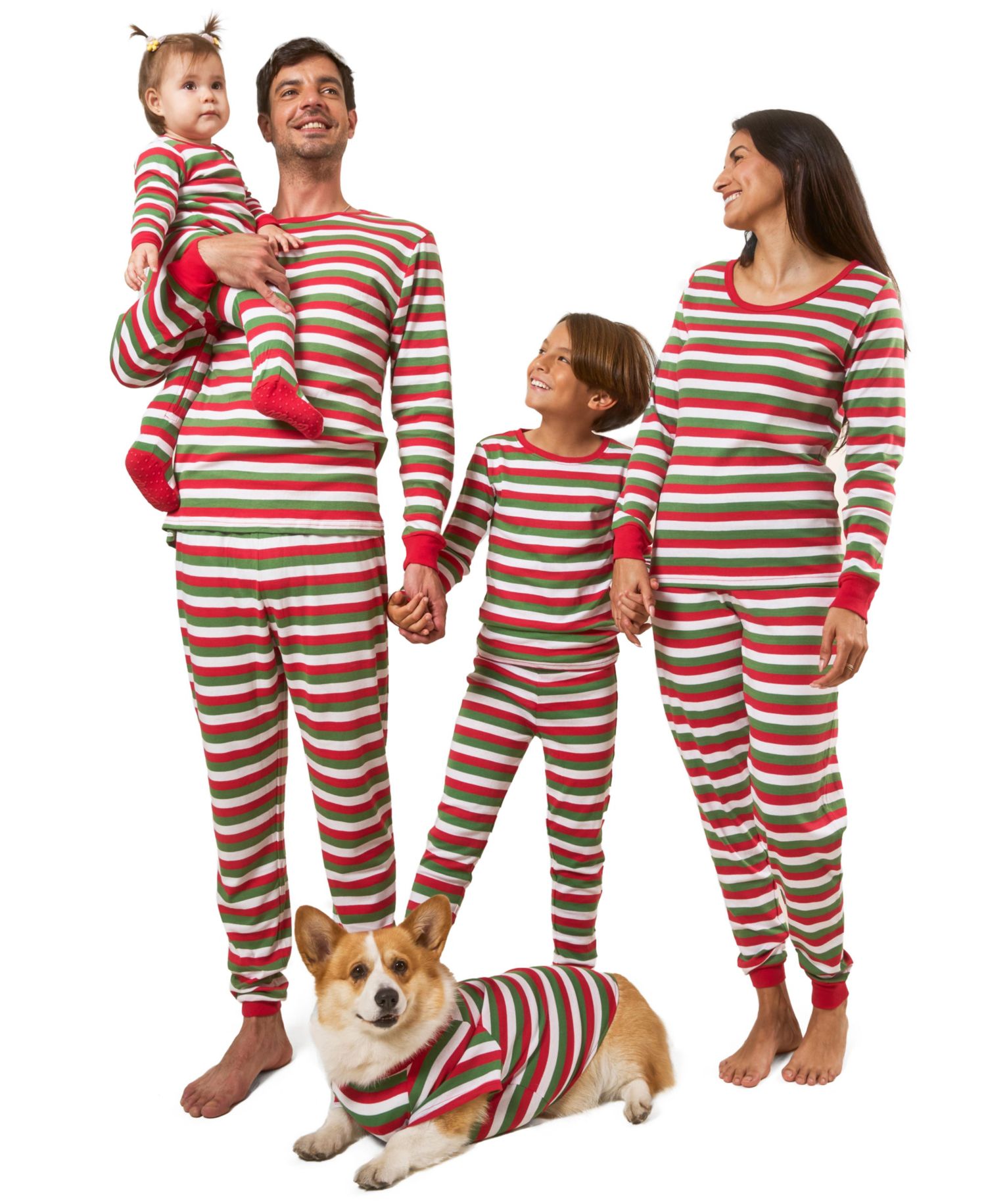 Toddler Footed Cotton Striped Holiday Pajamas