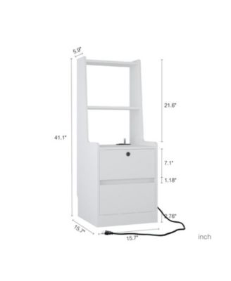 Storage Cabinet with Night Light Bookshelf