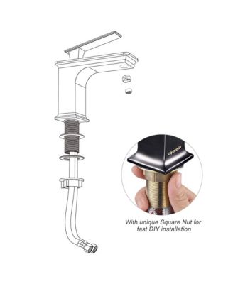 18 1/8" x 12 3/16" x 4 5/16" Wall Mount Ceramic Sink w/ Modern 1 Hole Bathroom Square Faucet ORB