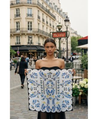 Double Sided Silk Scarf Floral Parade