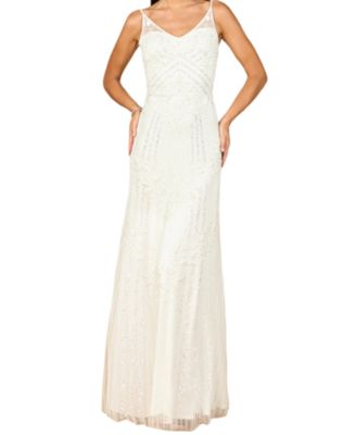 Women's Beaded Gown with Cowl Back