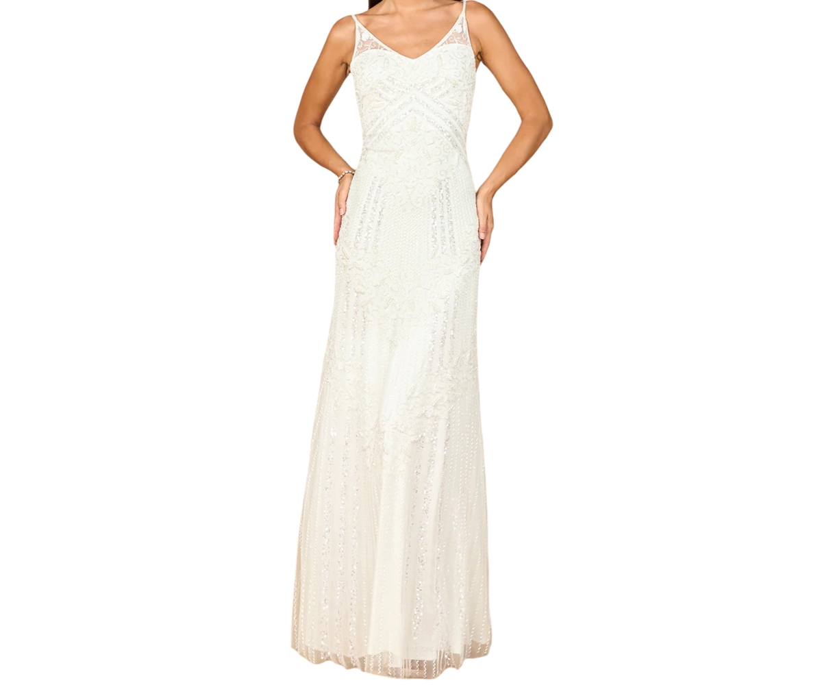 Lara Women's Beaded Gown with Cowl Back
