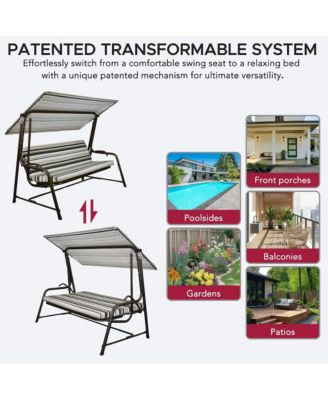 4-Seat Luxury Swing and Bed with Elastic Metal Mesh Seat