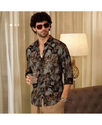 Men's Obsidian Black Impressionistic Strokes Shirt