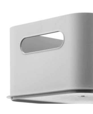 Plastic Pantry Storage Bin with Handles - Set of 4 - Gray - Made in USA