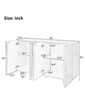 54" Retro Storage Cabinet with Adjustable Shelves
