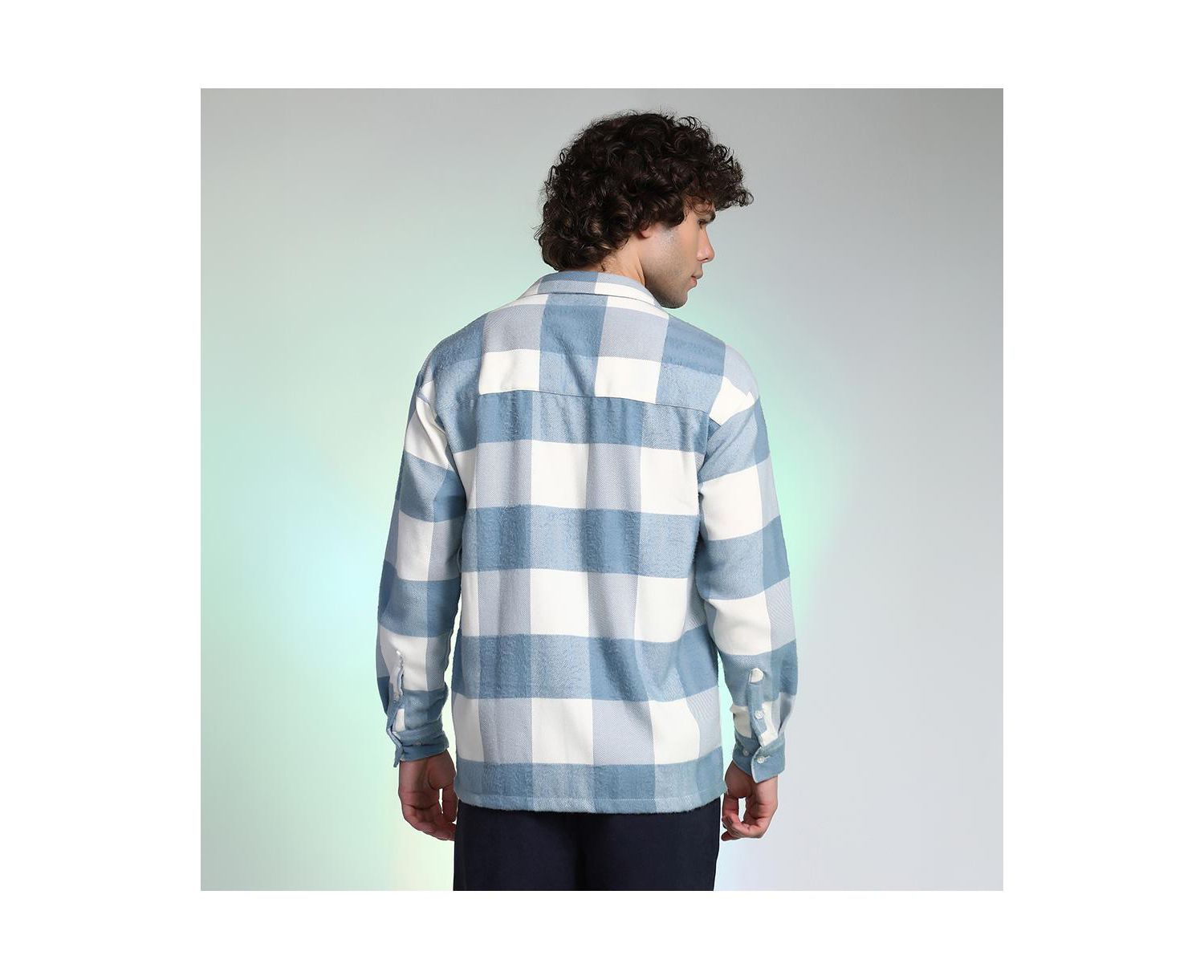 Men's Powder Blue Buffalo Utility Shacket