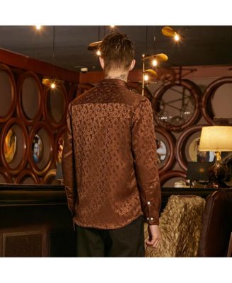 Men's Chocolate Brown Mozaic-Tactile Shirt