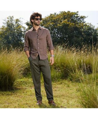 Men's Mocha Brown Bi-Check Shirt