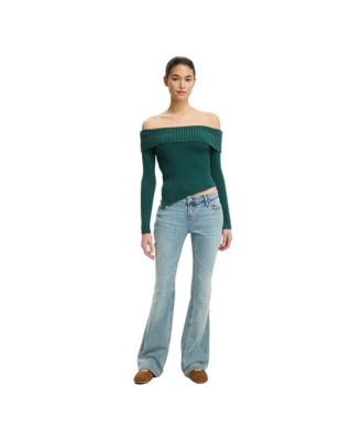 Women's Asym Rib Off Shoulder Knit
