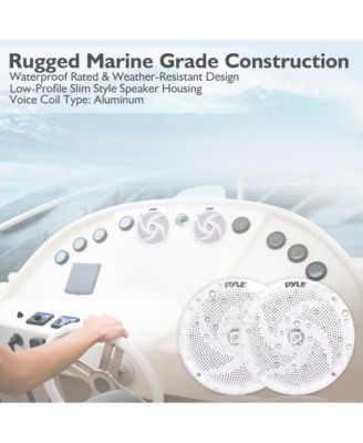 Waterproof Marine Speakers, Low-Profile Slim Style, 4.0'' -inch (100 Watt)
