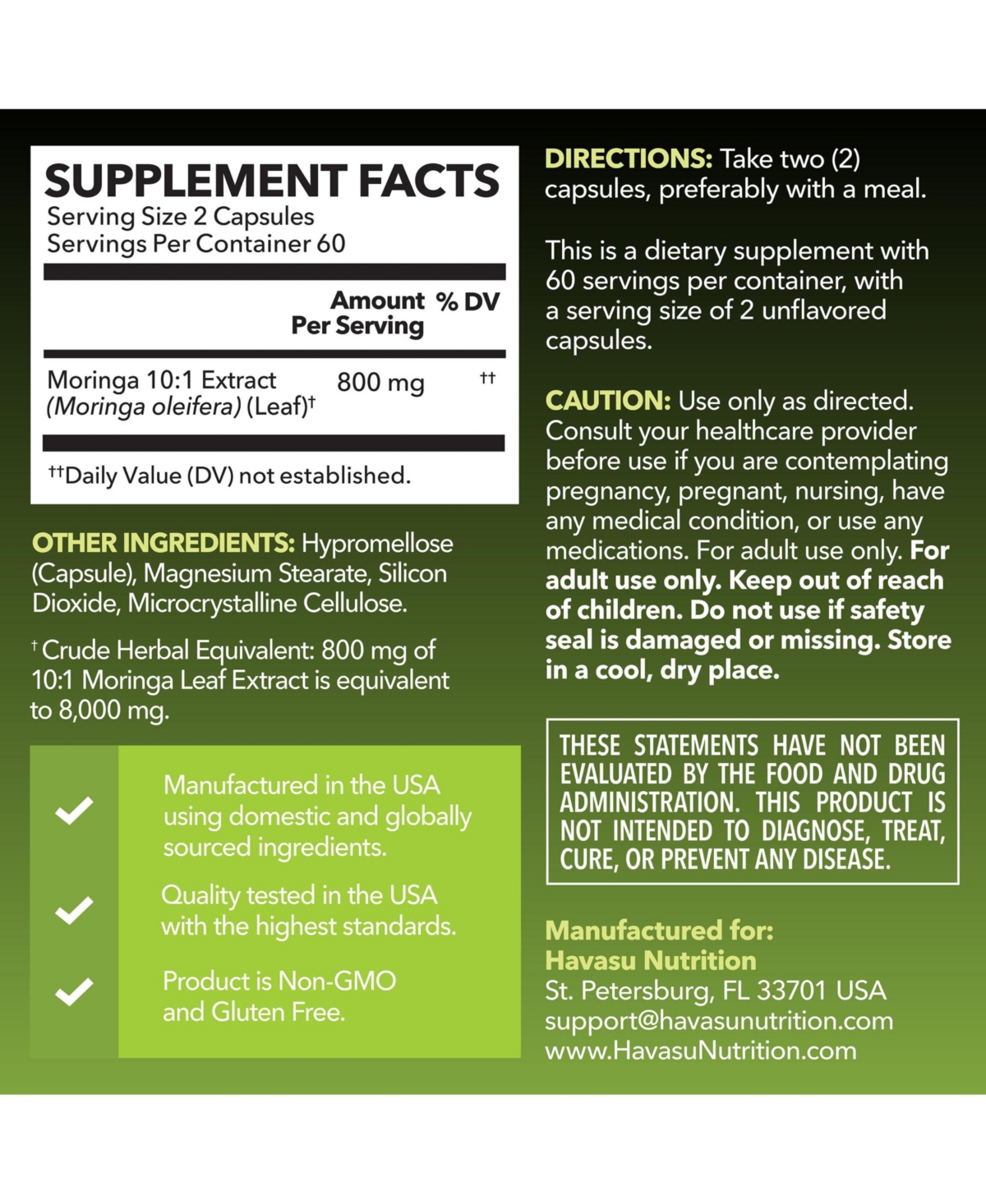 Moringa Capsules, 120ct