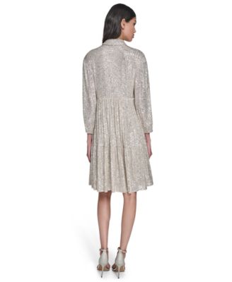 Women's 3/4-Sleeve Sequin Embellished Dress