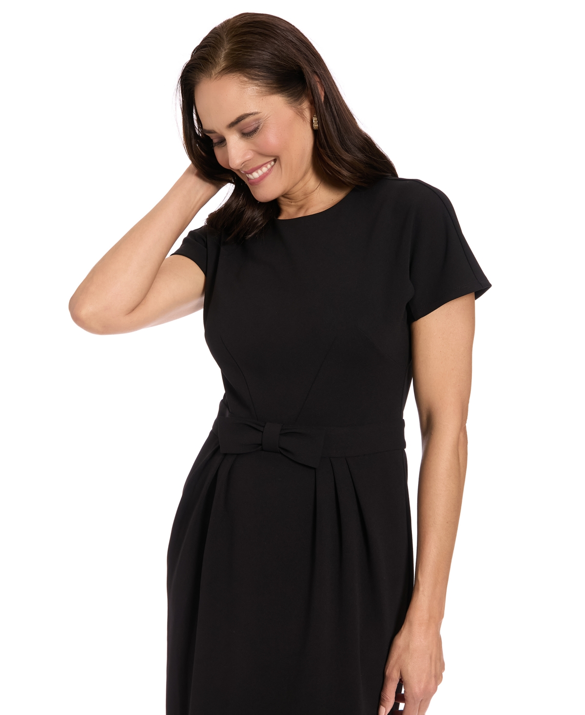 London Times Petite Short-Sleeve Sheath Dress
