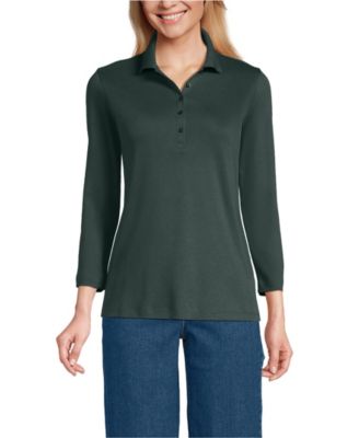 Women's 3/4 Sleeve Supima Cotton Polo Shirt