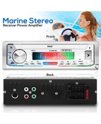 Marine Stereo Receiver Power Amplifier - AM/FM/MP3/USB/AUX/SD, 30 Preset Stations with LCD Display & Remote Control