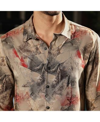 Men's Camel Beige Pigme-Strokes Shirt