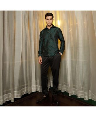 Men's Emerald Green Rosa-Woven Shirt