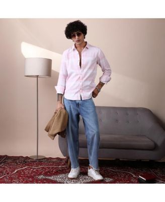 Men's Rose Pink & Daisy White Velobrush-Tactile Shirt