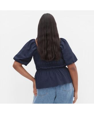 Plus Size Irina Shirred Peplum Top