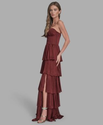 Women's Ruffle Detail Sleeveless Maxi Dress