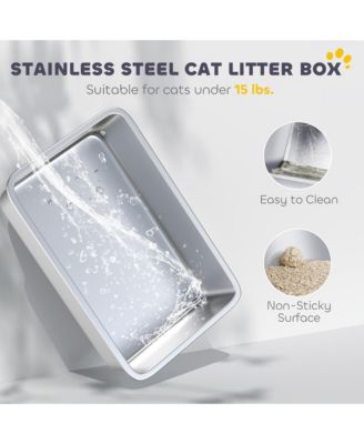 Stainless Steel Litter Box with Lid, Extra Large Cat Litter Box