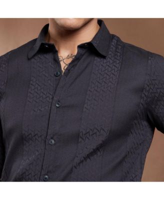 Men's Onyx Black Tactile-Panel Shirt