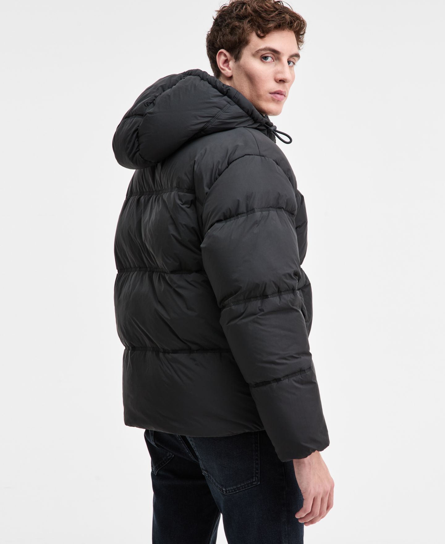 Мужская куртка Hugo Boss Bodo Hooded Puffer, цвет: Чёрный — фото 2