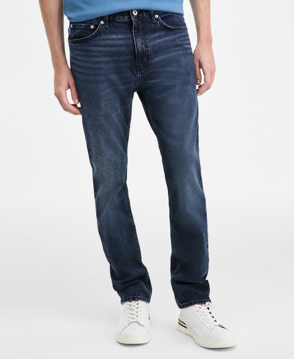 Hugo Boss Men's Ash Faded & Whiskered 5-Pocket Jeans