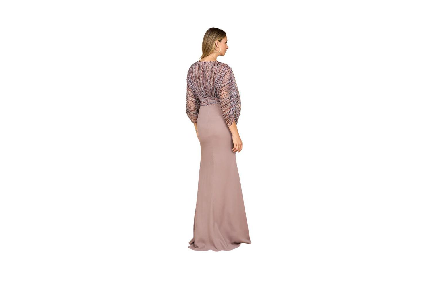 Women's Draped Skirt Gown with Cape Sleeves