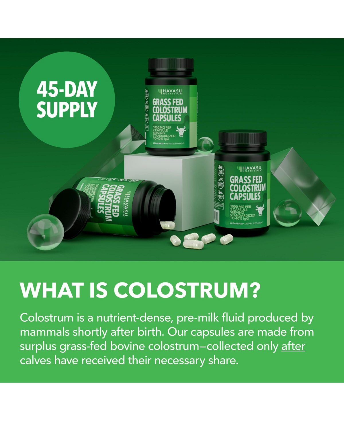 Colostrum 40% IgG, 90ct