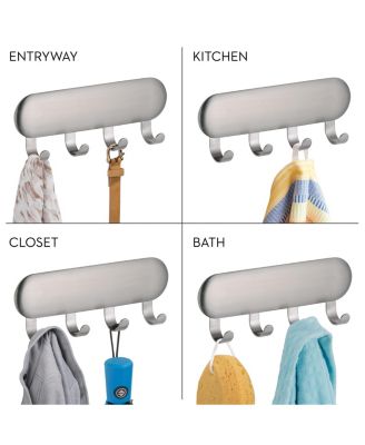 Self-Adhesive Key Rack with 4 Hooks - Set of 4 - Brushed