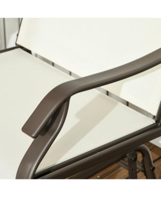 3 Piece Bistro Set with Outdoor Gliders, Glass Top Table,