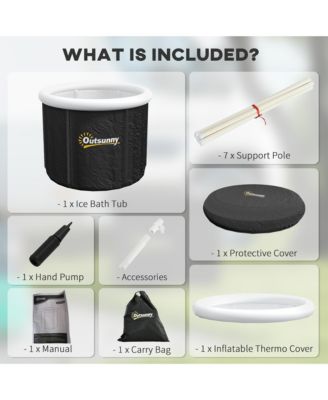 Portable Cold Plunge Tub, Ice Bath Tub with Thermo Lid, Dark