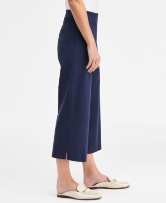 Women's Pull-On Cropped Wide-Leg Pants, Exclusively at Macy's