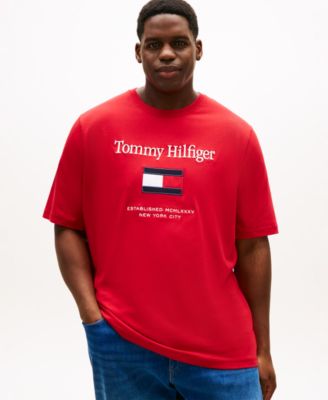 Tommy Hilfiger - Men's Big & Tall Embroidered Flag T-Shirt