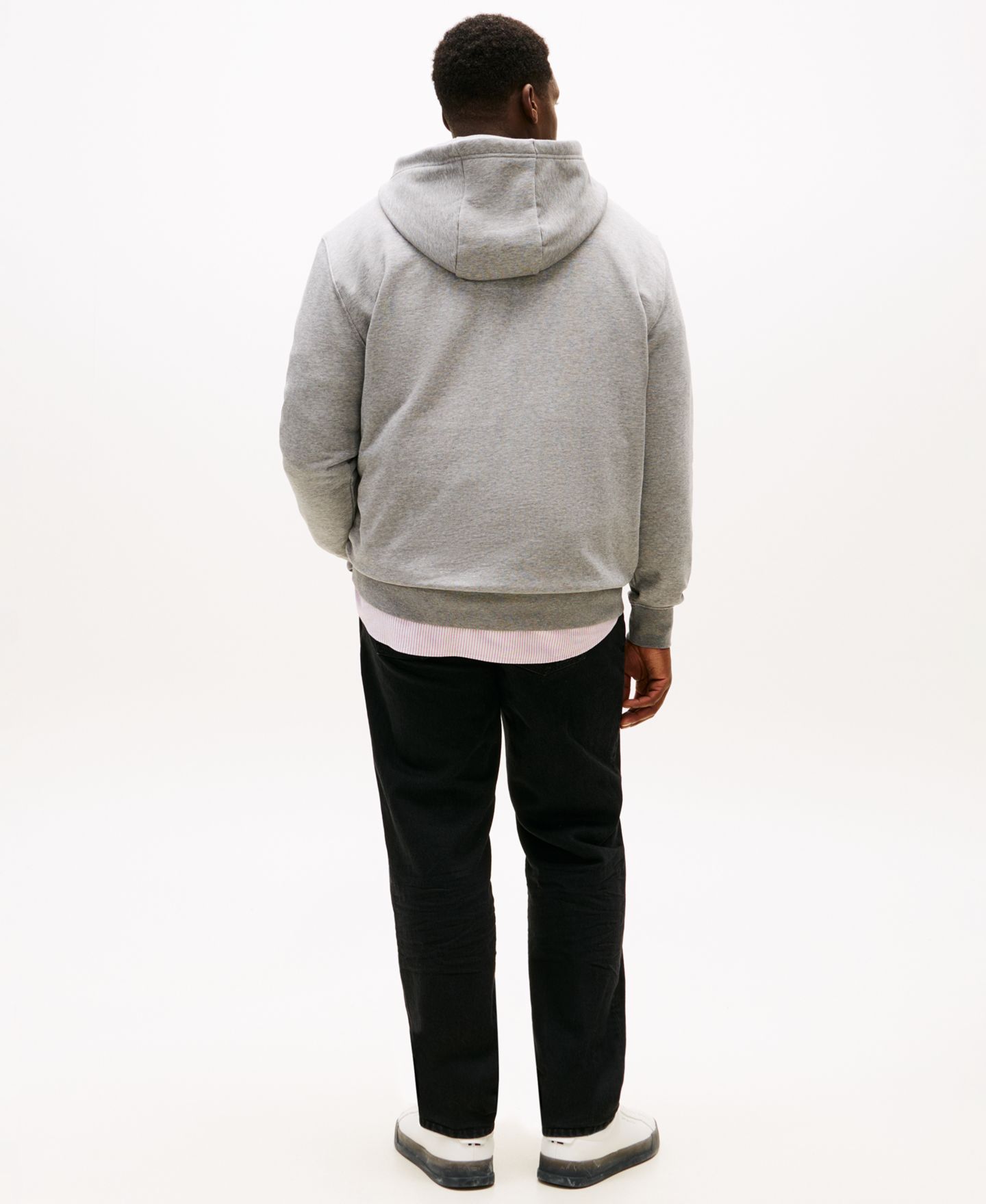 Мужское худи Tommy Hilfiger Big & Tall Hooded, цвет: Средний серый меланжевый — фото 4
