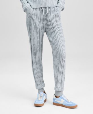 Women's Cable-Knit Jogger Pants, Macy's Exclusive