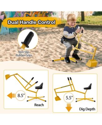 Sand Digger with 2-Handed Controls and Flexible Shovel for 3+ Years Old Kids