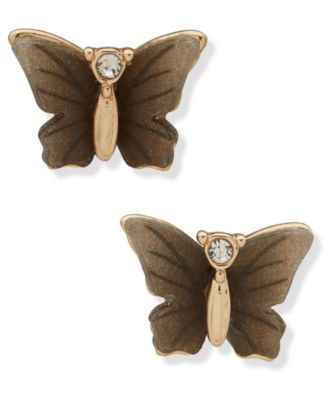 lonna & lilly - Glass Stone Butterfly Stud Earrings