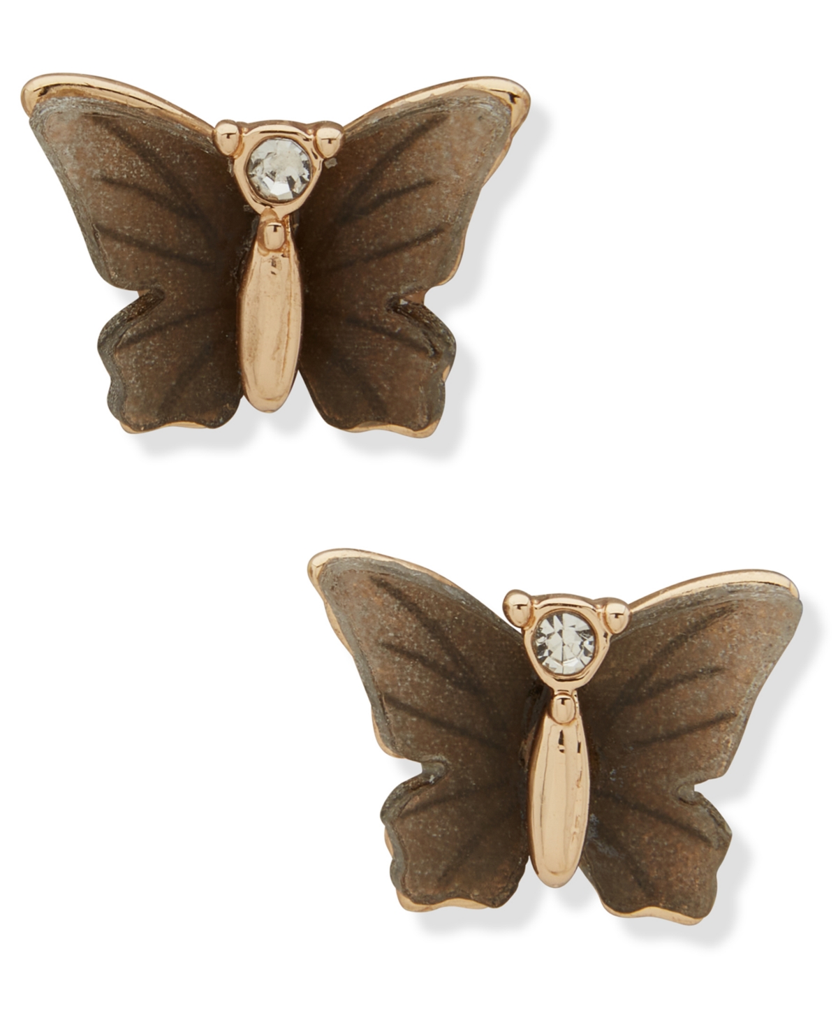 lonna & lilly Glass Stone Butterfly Stud Earrings