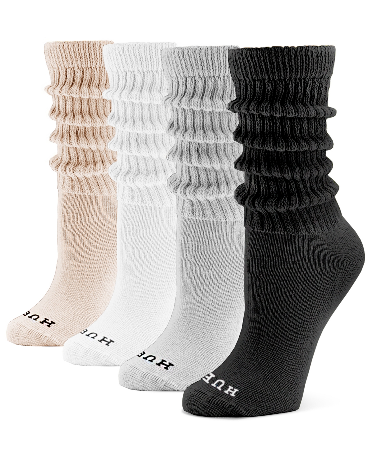 Hue Women's 4-pack Wide Ribbed Slouch Casual Socks In Multi