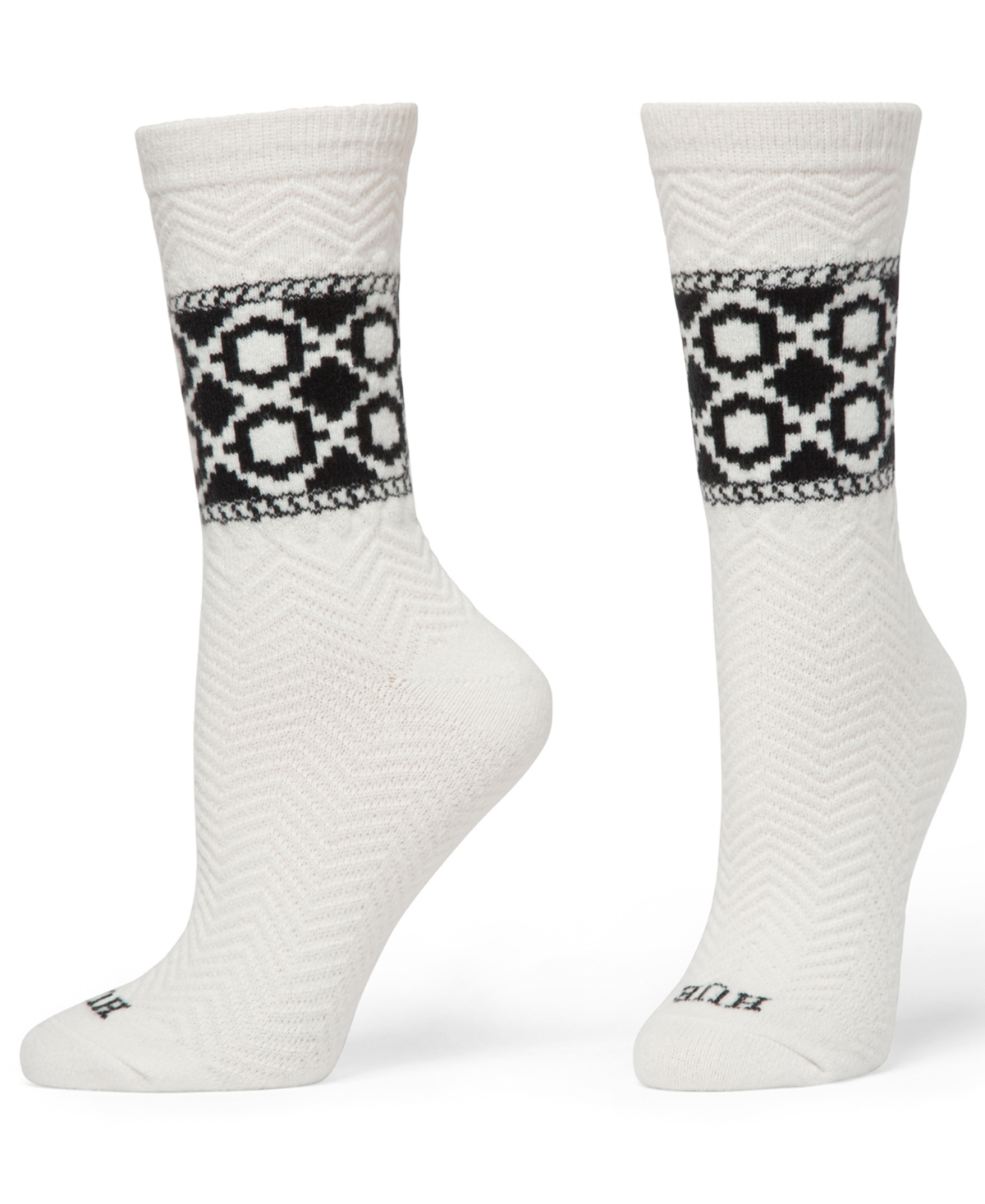 Hue Women's 2-pack Diamond Knit Crew Socks