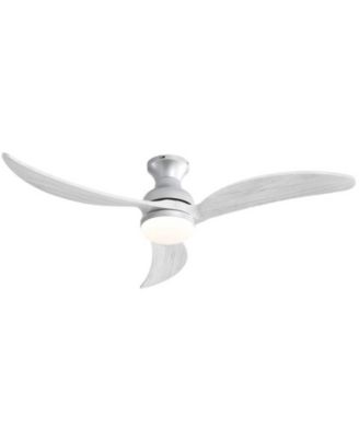 52-inch Modern Classic Silver 3-Blade Flush Mount with Intelligent Remote Control and Light