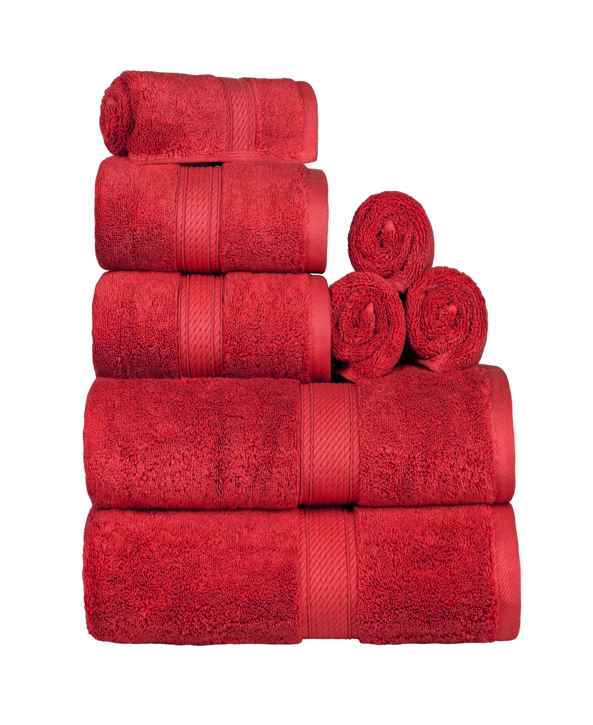 Superior Egyptian Cotton 8-pc. Towel Set In Red
