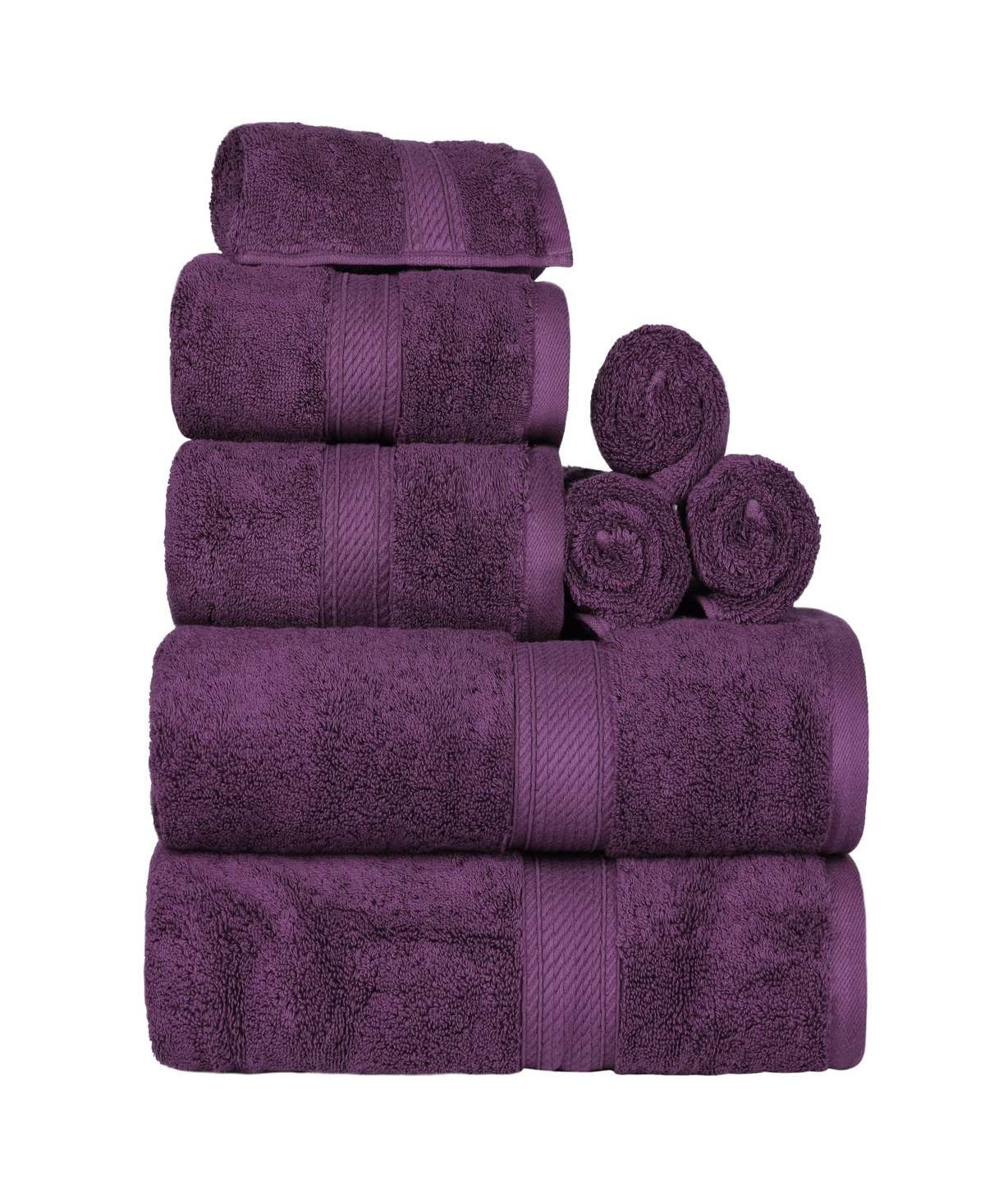 Superior Egyptian Cotton 8-pc. Towel Set In Purple
