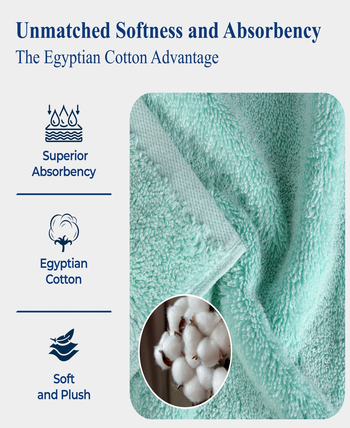 Superior Egyptian Cotton 10-pc. Towel Set In Blue