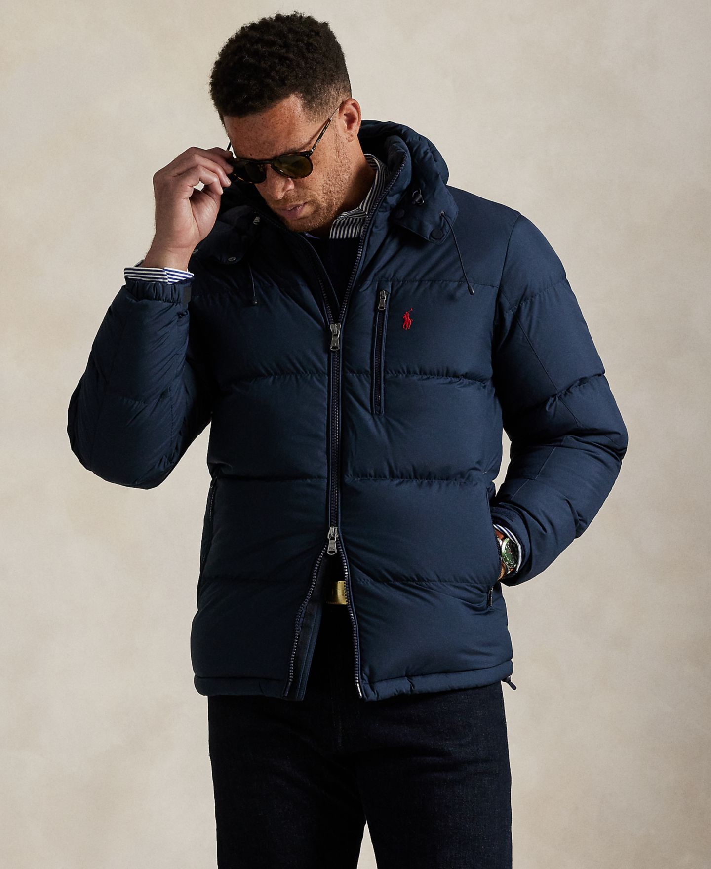 Мужская куртка Polo Ralph Lauren Big & Tall Gorham Down Jacket, цвет: Тёмно-синий — фото 1