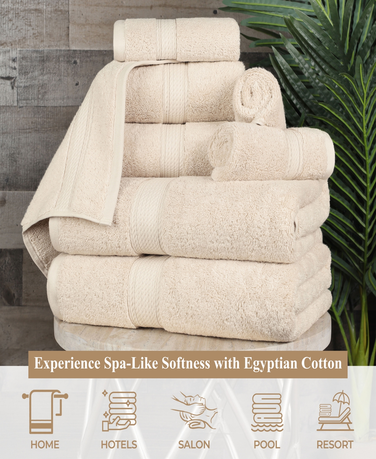 Superior Egyptian Cotton 9-pc. Towel Set In White